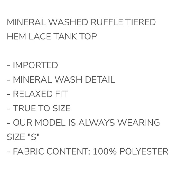 *NEW* Oli & Hali Cream Lace Ruffle Tank Top Sz XL - Picture 4 of 4